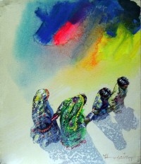 Hussain Chandio, 12 x 14 Inch, Acrylic on Canvas, Figurative Painting-AC-HC-190